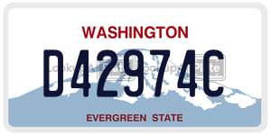D42974C  license plate in WA