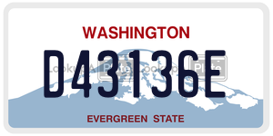 D43136E  license plate in WA