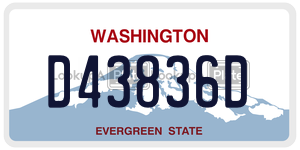 D43836D license plate in Washington