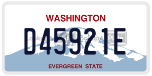 D45921E license plate in Washington
