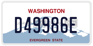 D49986E license plate in Washington
