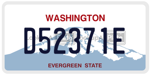 D52371E  license plate in WA