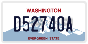 D52740A license plate in Washington