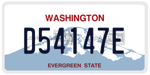 D54147E  license plate in WA