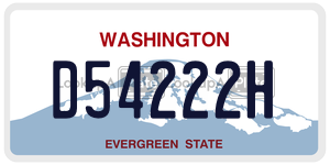 D54222H  license plate in WA