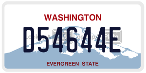 D54644E license plate in Washington