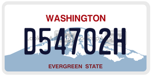 D54702H  license plate in WA