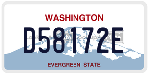 D58172E license plate in Washington