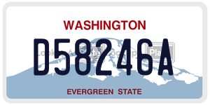 D58246A license plate in Washington
