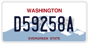 D59258A  license plate in WA