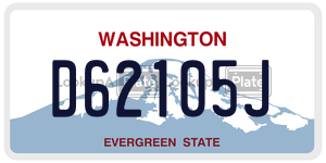 D62105J  license plate in WA