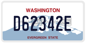 D62342E license plate in Washington