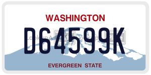 D64599K  license plate in WA