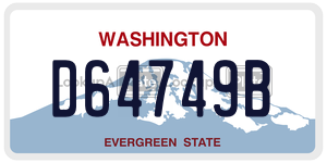 D64749B  license plate in WA