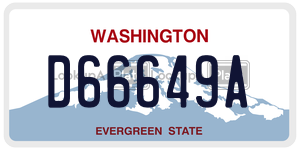 D66649A license plate in Washington