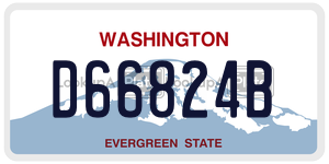 D66824B  license plate in WA