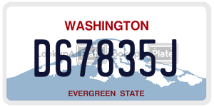 D67835J  license plate in WA
