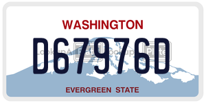 D67976D  license plate in WA