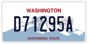 D71295A license plate in Washington