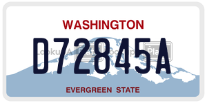 D72845A license plate in Washington