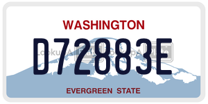 D72883E license plate in Washington