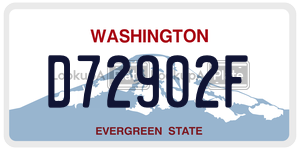 D72902F  license plate in WA