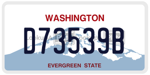 D73539B license plate in Washington