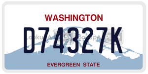 D74327K  license plate in WA