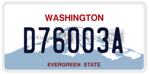 D76003A license plate in Washington