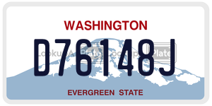 D76148J  license plate in WA