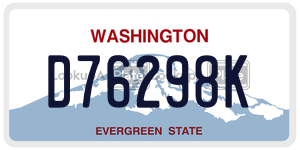 D76298K  license plate in WA