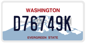D76749K  license plate in WA