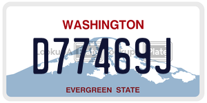 D77469J  license plate in WA