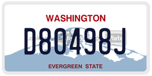 D80498J  license plate in WA