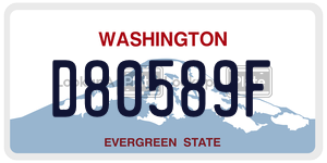 D80589F license plate in Washington