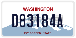 D83184A  license plate in WA