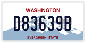 D83639B license plate in Washington