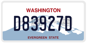D83927D license plate in Washington
