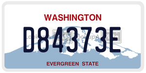 D84373E  license plate in WA
