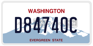 D84740C license plate in Washington