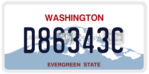 D86343C  license plate in WA