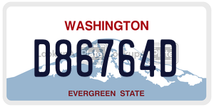 D86764D license plate in Washington