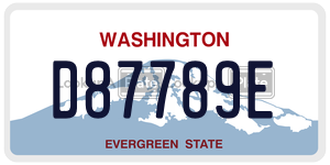 D87789E license plate in Washington