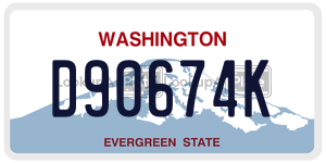 D90674K  license plate in WA