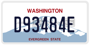 D93484E  license plate in WA