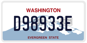D98933E license plate in Washington