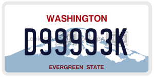 D99993K  license plate in WA
