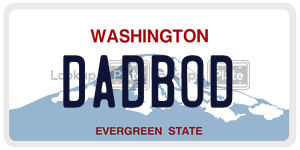 DADBOD license plate in Washington