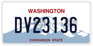 DV23136 license plate in Washington