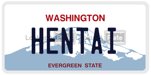HENTAI  license plate in WA